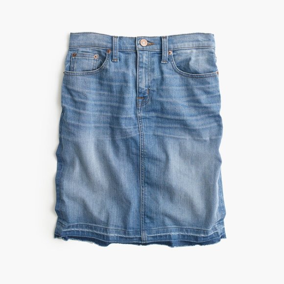 J.Crew Doran Frayed Denim Jean Pencil Skirt 27P 27 Petite #F2576 4 - Picture 8 of 16